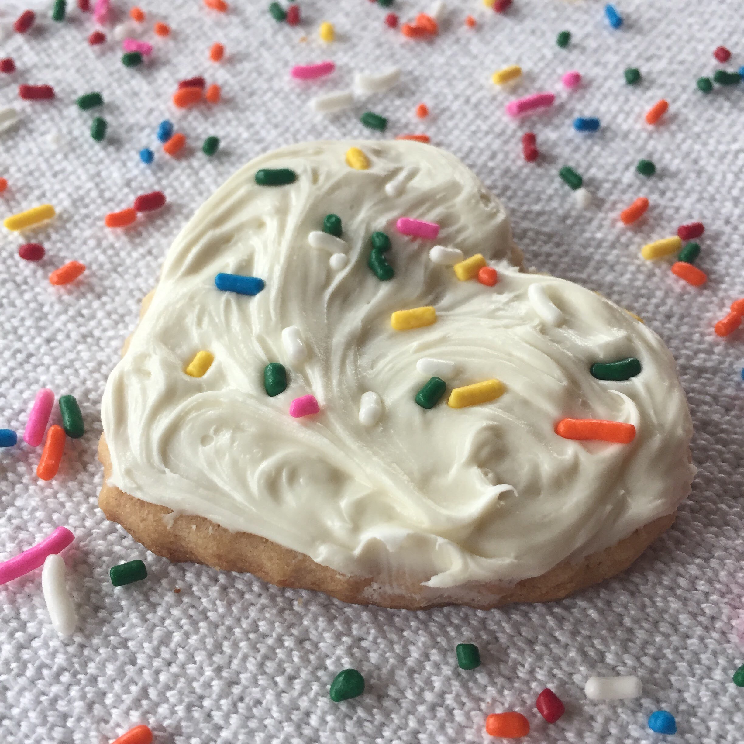 close up dessert with colorful sprinkles